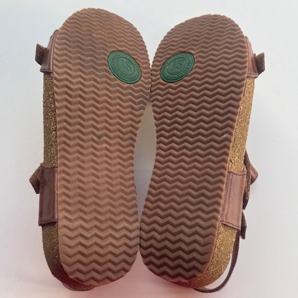 Josef Seibel Brown Leather Comfort Sandals EU 40 Adjustable Strappy Footbed - Picture 8 of 8